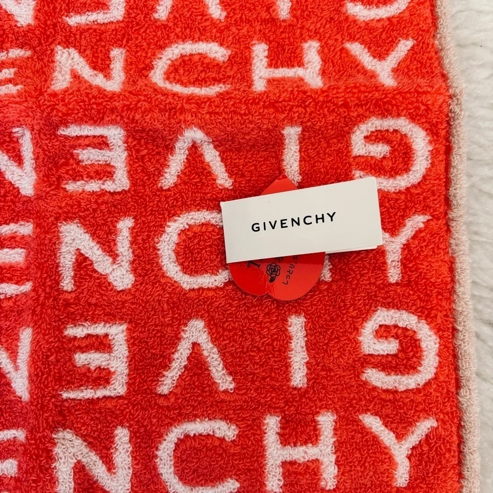 Givenchy Red  and White Hand Towel Size 10.5”